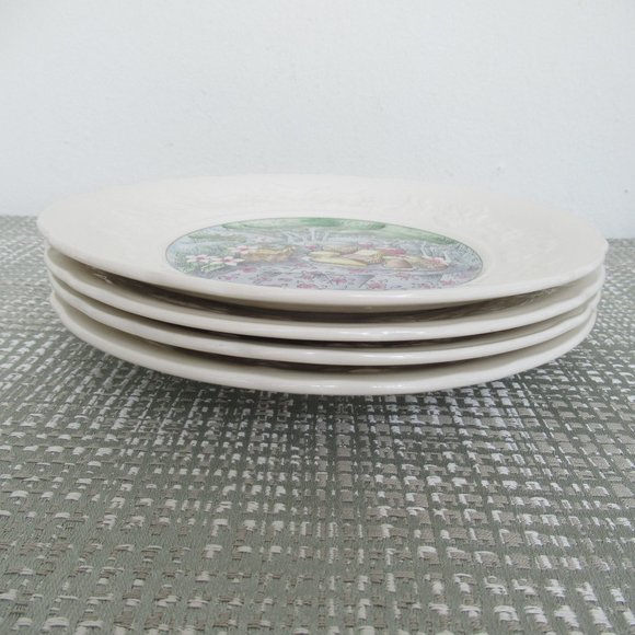 Gien France LES SAVEURS Salad Dessert Plates 8.5" Marie Pierre Boitard SET OF 4 - Picture 2 of 12